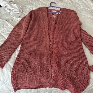 Persimmon with sparkle Knit Cardigan with Open Back Detail. XL so cute